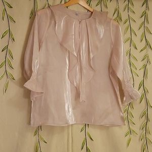NWOT Pink Plus Size Ruffle Blouse